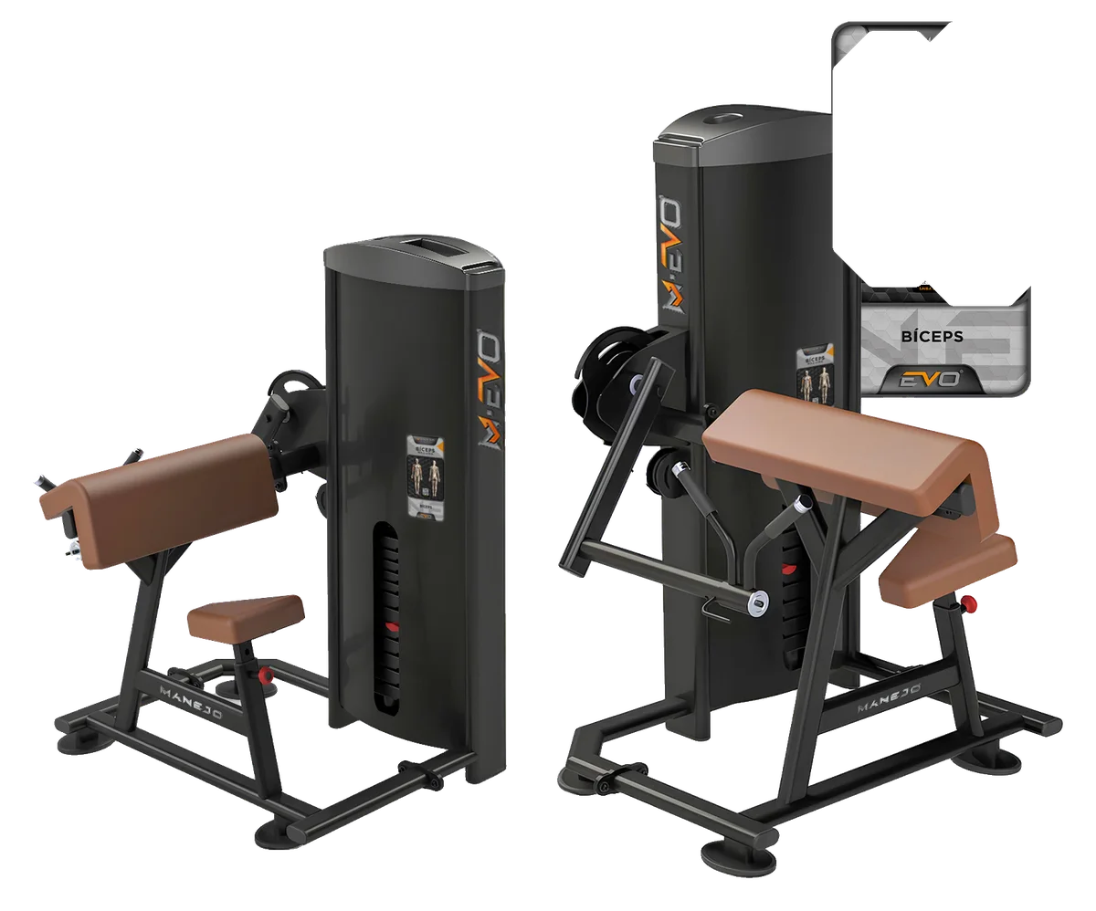 Bíceps Máquina da linha M-EVO, vista em perspectiva
