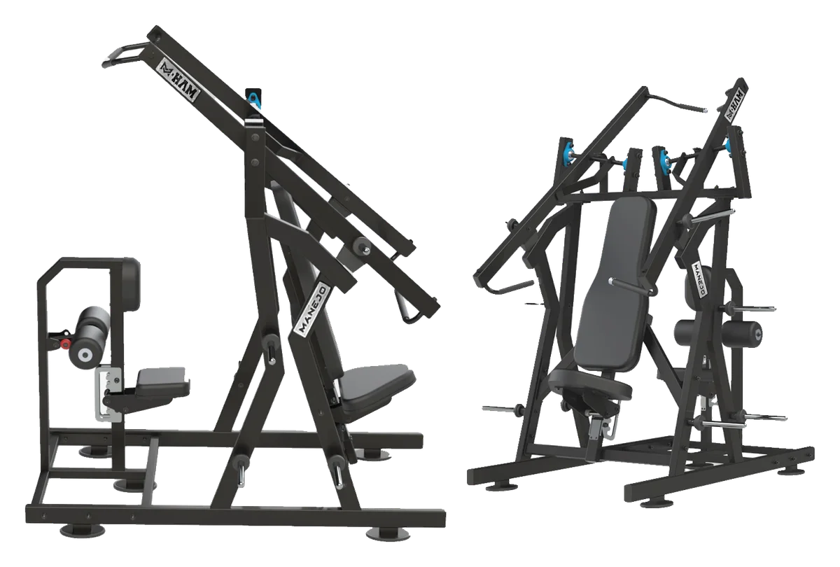 Iso Lateral Chest Back da linha M-HAM, vista em perspectiva