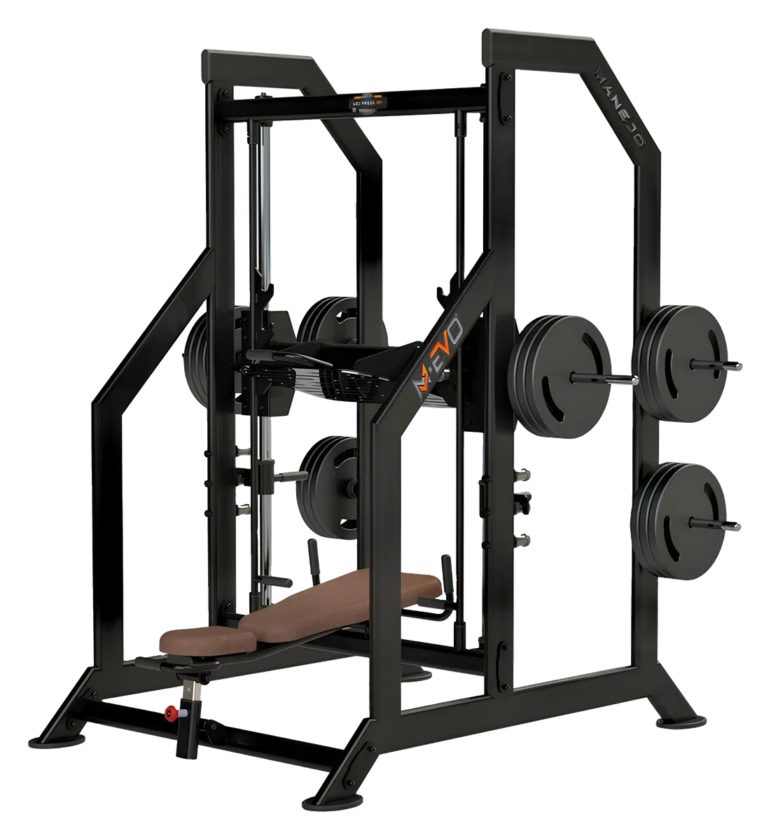 Leg Press 90º da linha M-EVO, vista em perspectiva