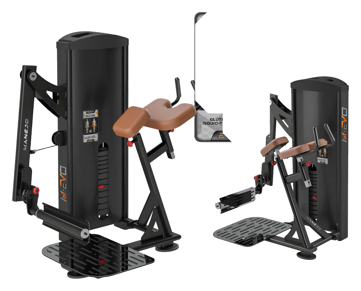 Máquina de Glúteo da linha M-EVO, vista em perspectiva