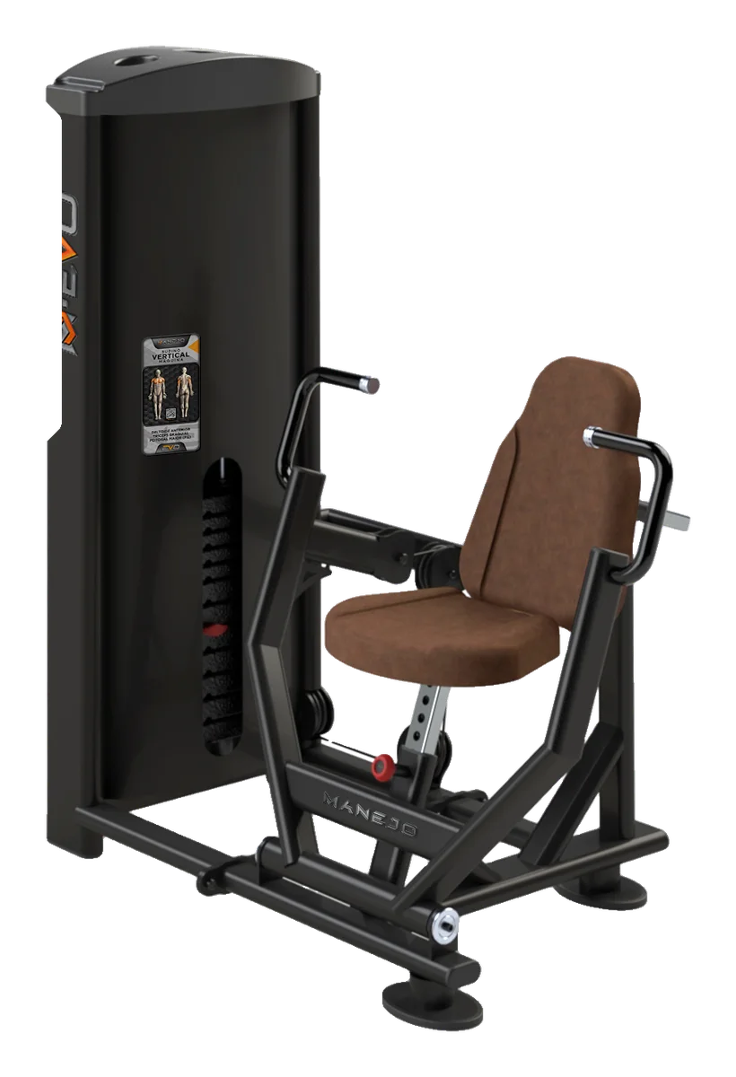 Supino Vertical Máquina da linha M-EVO, vista em perspectiva